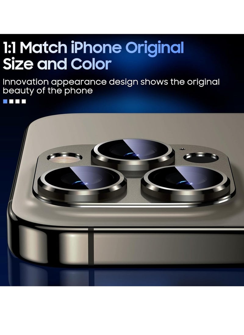 Raxoom Camera Lens Protector for iPhone 15 Pro 6.1in iPhone 15 Pro Max 6.7in,9H tempered glass Integrated full coverage Camera Cover for iPhone 15 Pro iPhone 15 Pro Max[Natural Titanium] - Image 4