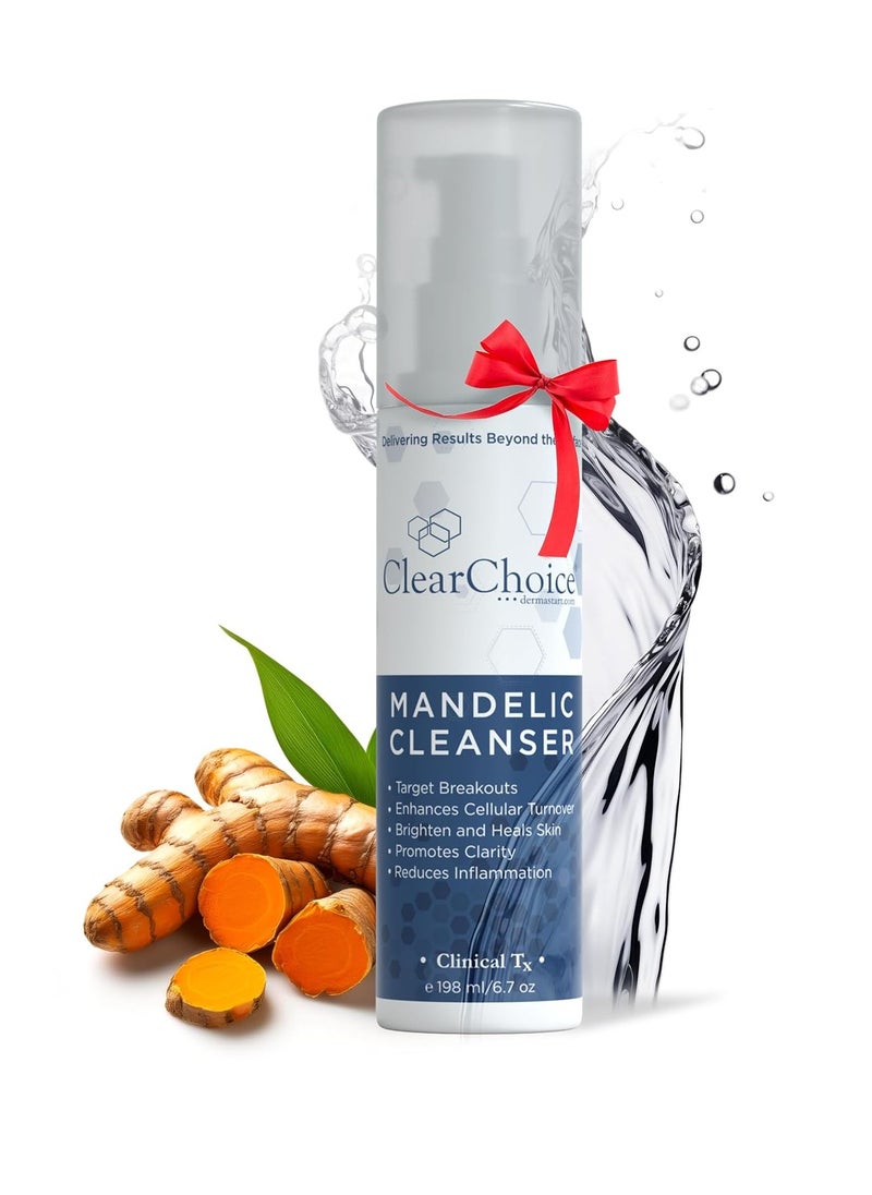 clear choice Clear Choice Mandelic Acid Face Cleanser 6.7oz – Gentle Exfoliating Gel with Turmeric & Enzymes for Acne, Fine Lines, and Pigmentation – Deep Cleansing, Non-Irritating, Suitable for All Skin Types 