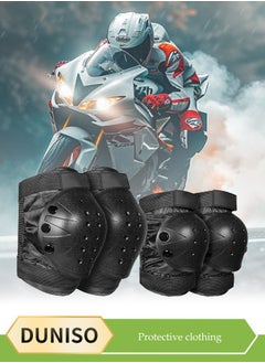 Generic ﻿ 4Pcs Motorcycle Knee and Shin Guards Set,Motorcycle Protective Gear Kit with Adjustable Protection Gear,Protector for Bike Motorcycle Racing Outdoor Active Gear  - Image 1