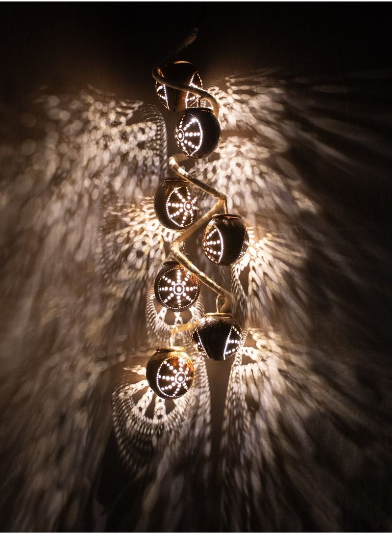 N & H 7 Balls Wheel Design Coconut Shell Ceiling Lights  - Image 1