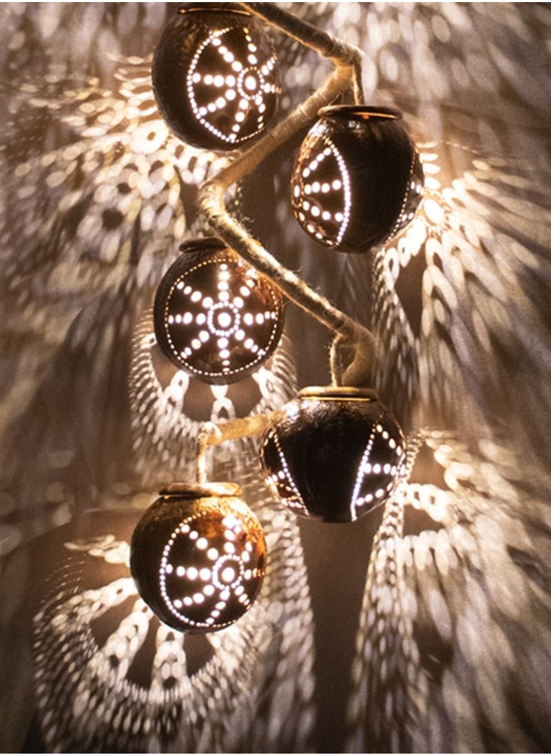 N & H 7 Balls Wheel Design Coconut Shell Ceiling Lights  - Image 2