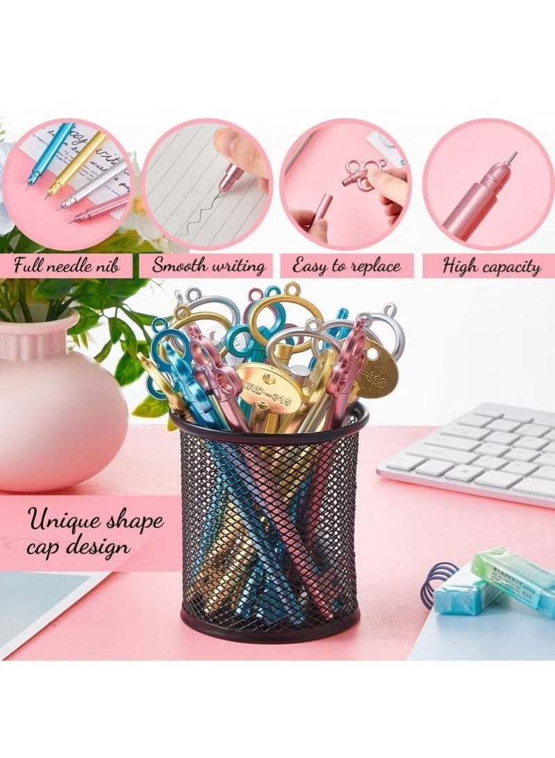 DURKU 48Pcs Vintage Key Gel Ink Pens, Key Shape Pens, Novelty Pens, Black Fine Point Pen for Office Stationary School Supplies, Graduation Gifts, Student Rewards Stationery - Image 5