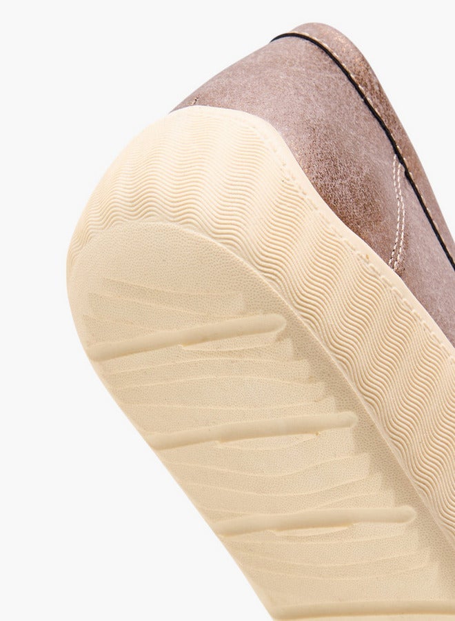 Le Confort Textured Slip-On Loafers with Metallic Trim - Image 5