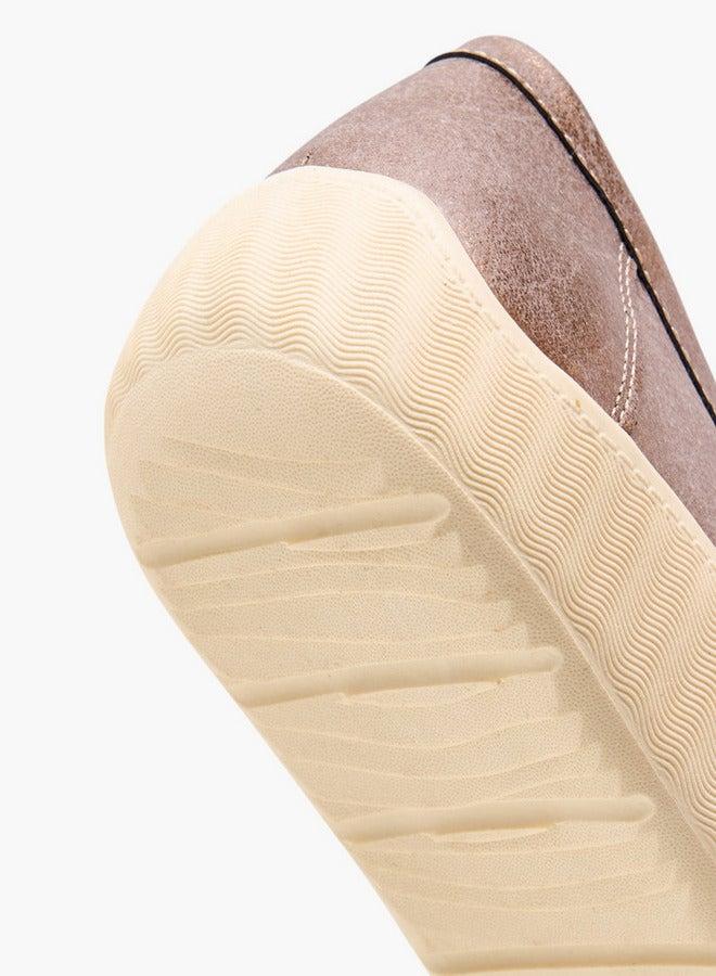 Le Confort Textured Slip-On Loafers with Metallic Trim - Image 5