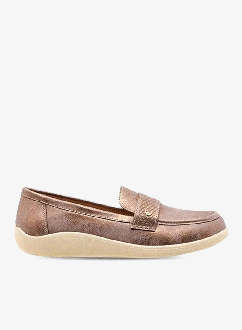 Le Confort Textured Slip-On Loafers with Metallic Trim