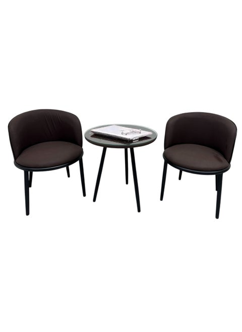 Set of 3 Pieces, Classic Round Dining Table With 2 Chairs Set