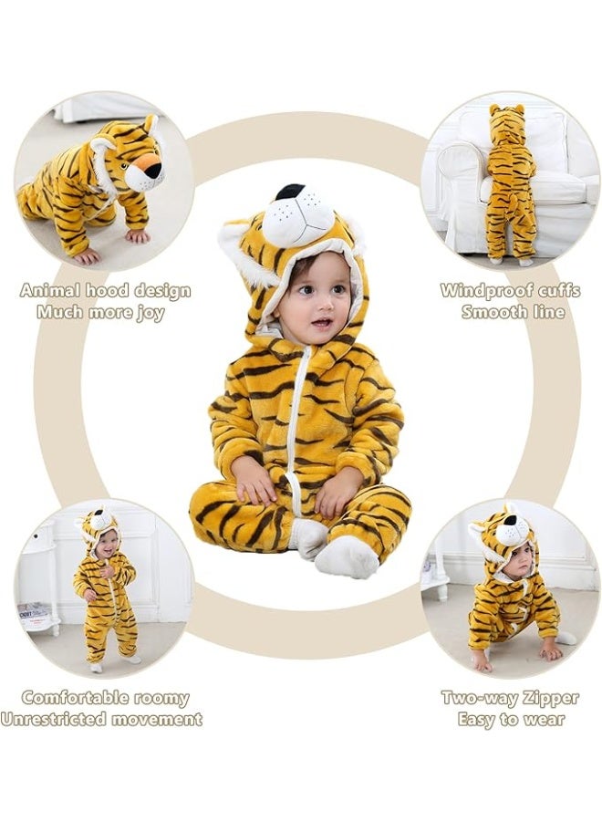 ثوب فضفاض للأطفال حديثي الولادة بقلنسوة للجنسين، بدلة شتوية من الفلانيل، بيجامة للأطفال الأولاد والبنات الرضع، ملابس ثلج على شكل حيوانات للأطفال الرضع من عمر 0 إلى 36 شهرًا، 70-120 سم - Image 4