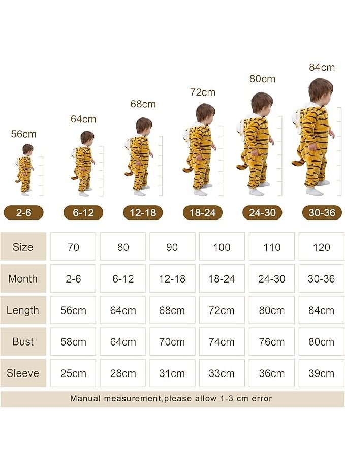 ثوب فضفاض للأطفال حديثي الولادة بقلنسوة للجنسين، بدلة شتوية من الفلانيل، بيجامة للأطفال الأولاد والبنات الرضع، ملابس ثلج على شكل حيوانات للأطفال الرضع من عمر 0 إلى 36 شهرًا، 70-120 سم - Image 5