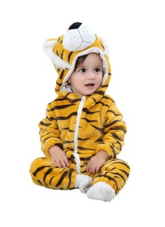 Generic Newborn Baby Hooded Rompers Unisex Winter Flannel Jumpsuit Pajamas Baby Boys and Infant Girls Animal Snowsuits Toddler Onesie Clothes for Infant 0-36 Months 70-120cm  - Image 1