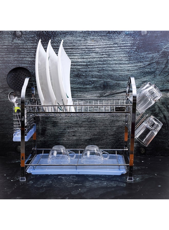 Royalford 2-Layer Stainless Steel Wall Hanging Dish Rack Silver - Image 5
