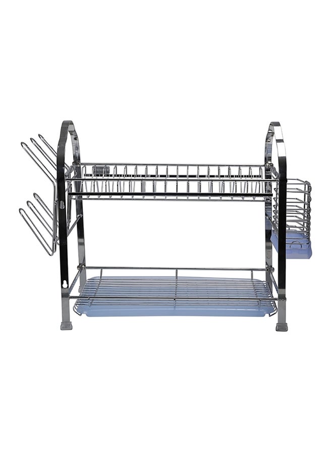 Royalford 2-Layer Stainless Steel Wall Hanging Dish Rack Silver - Image 4