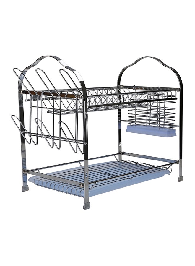Royalford 2-Layer Stainless Steel Wall Hanging Dish Rack Silver - Image 3