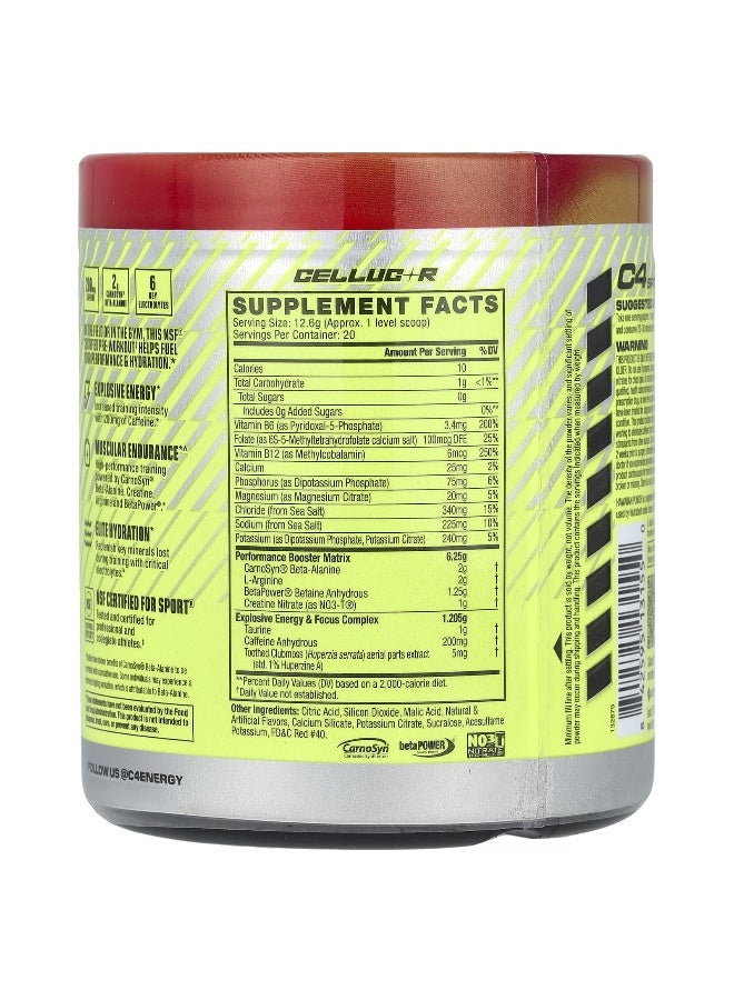 C4  Cellucor C4 / سيلوكور، C4 سبورت، قبل التمرين، هاواي بانش® عصير فواكه أحمر لذيذ®، 8.9 أونصة (252 جرام) - Image 2