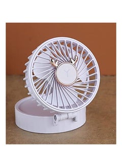 General 1 PCS USB Charging Cosmetic Mirror With Light Small Fan Folding Pocket Small Fan Hanging Neck Desktop Handheld Fan (purple)  - Image 1