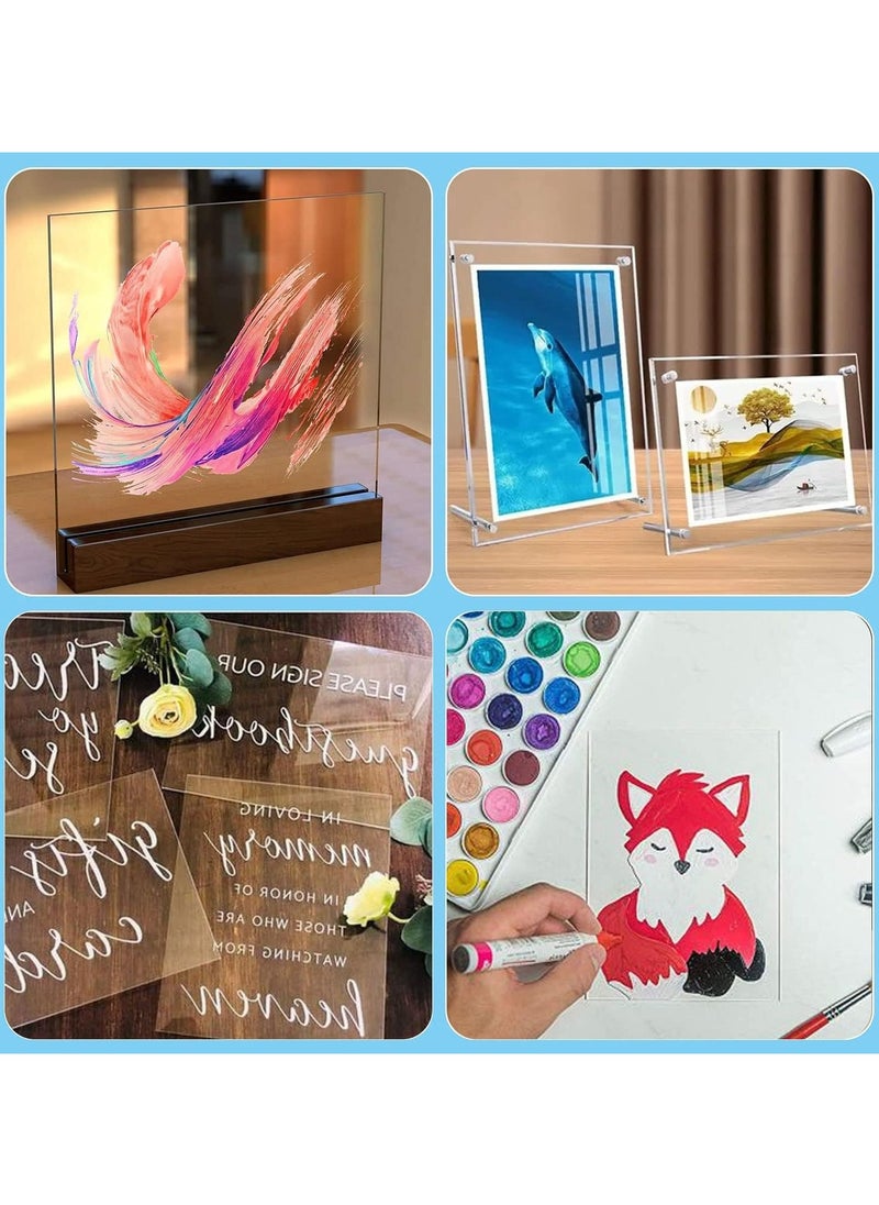 Generic 5 Pcs Acrylic Sheets Transparent Acrylic Blanks Square Acrylic Discs Small Clear Acrylic Panel Plastic Sheets Square 2 mm thick Acrylic Sheet Signs for Picture Painting DIY Crafts (15x10cmx2mm)  - Image 5