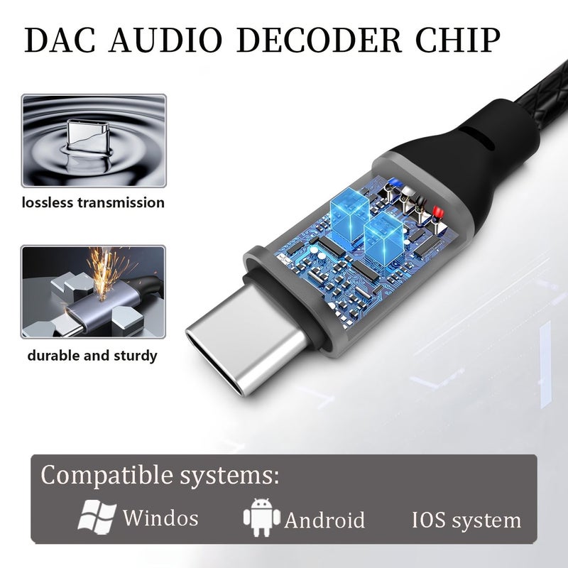 USB C To RCA Audio Cable 3 3 Feet Built In DAC Chip Leather Cord For iPhone iPad Samsung Pixel - Image 4