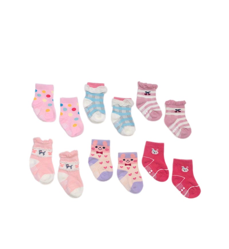 heartbury Organic Cotton Anti Slip Regular Socks For Baby With Grip 0-36 Months-Cartoon, Multicolored (5, 6-12 Months Boys) - Image 3