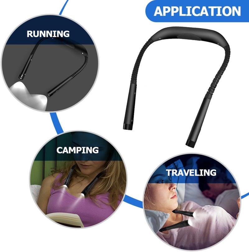 USB Rechargeable Neck Reading Light Adjustable Bendable LED Book Lamp Eye Protection for Night Reading and Outdoor Activities - Image 3