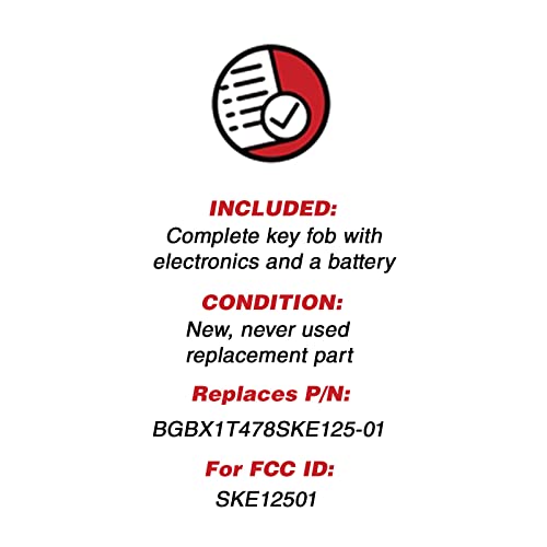 KeylessOption Keyless Entry Car Remote Control Key Fob Replacement for BGBX1T478SKE125-01 (Pack of 2) - Image 3