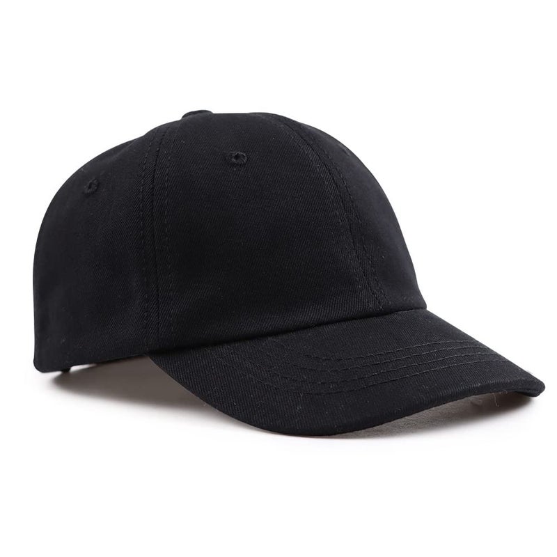 Plain Toddler Baseball Hat Unisex Cotton Kids Trucker Hat Adjustable Baby Boys Sun Caps Girls Baseball Cap 15Y 48cm13Y Black