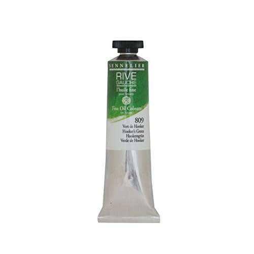 Sennelier Rive Gauche Artist Oil Color 40 ml Hookers Green |Ideal for primed canvas, paper or panels with brushes, painting knives,Linseed Oil,solvents and texture mediums. - Image 4