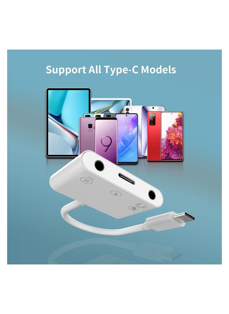 Generic - USB C to 3.5mm Audio Adapter, Charger/Headphone and AUX Port (3-in-1) Type-C ​Earbud Splitter Dongle Compatible with Samsung Apple iPhone15 Pro Max Plus/iPad 10/Air4/5/Mini6/Pro 12/HUAWEI - Image 1