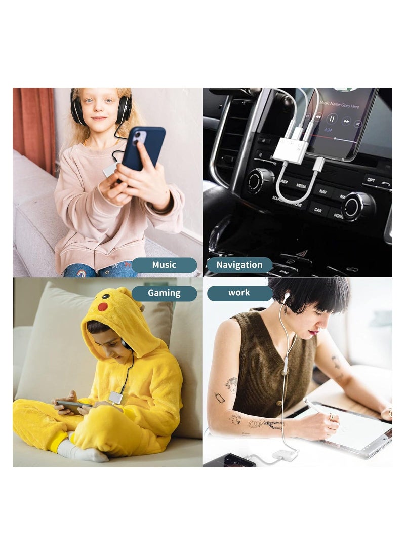 Generic - USB C to 3.5mm Audio Adapter, Charger/Headphone and AUX Port (3-in-1) Type-C ​Earbud Splitter Dongle Compatible with Samsung Apple iPhone15 Pro Max Plus/iPad 10/Air4/5/Mini6/Pro 12/HUAWEI - Image 1