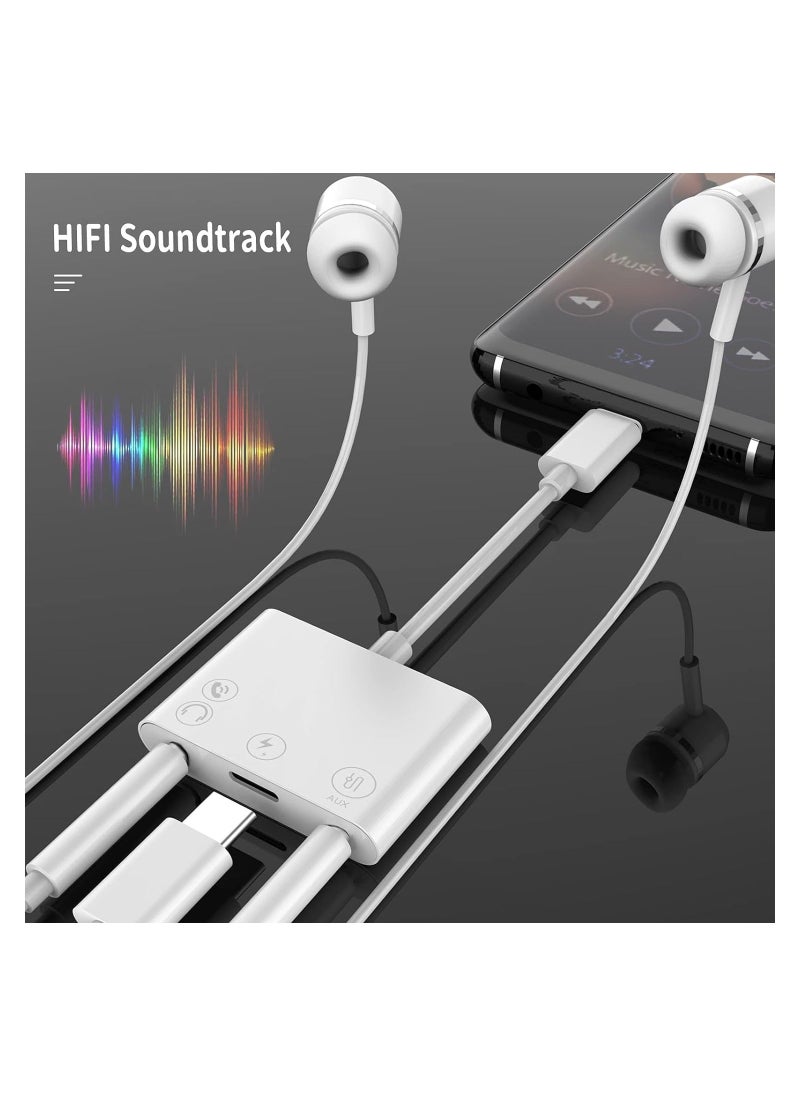Generic - USB C to 3.5mm Audio Adapter, Charger/Headphone and AUX Port (3-in-1) Type-C ​Earbud Splitter Dongle Compatible with Samsung Apple iPhone15 Pro Max Plus/iPad 10/Air4/5/Mini6/Pro 12/HUAWEI - Image 1