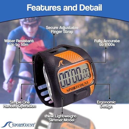 SC Sportcount Countdown Timer - Durable and Water Resistant Lap Tracker - Precise Tracker for Swimming, Running and Cycling - Image 2