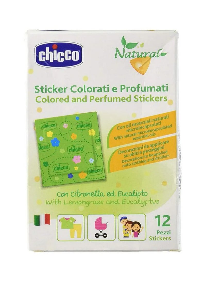 Chicco Colored and Perfumed Stickers - Pack of 12, Based on the citronella fragrance - Image 1