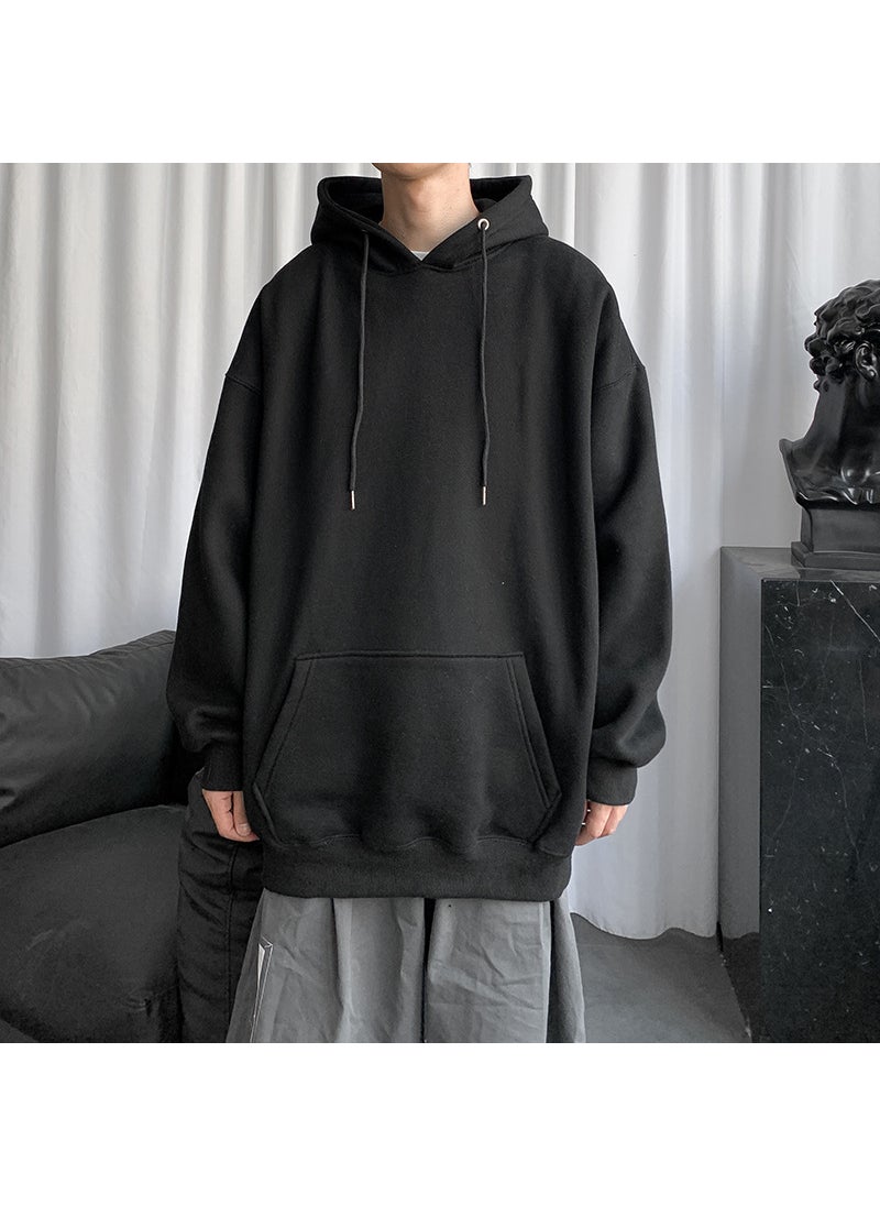 Generic - Thick Hooded Sweatshirt Casual Winter Pullover for Men navy blue - Image 1