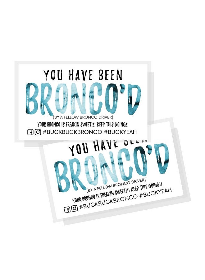 Boutique Marketing LLC Boutique Marketing You Have Been Bronco'D 50 Pack 2 X 3.5'' Inches Business Sized Card Buck Yeah Bronco Tag Attach To Plastic Bronco Horse Figurine Buckbuckbronco Buckyeah - Image 1