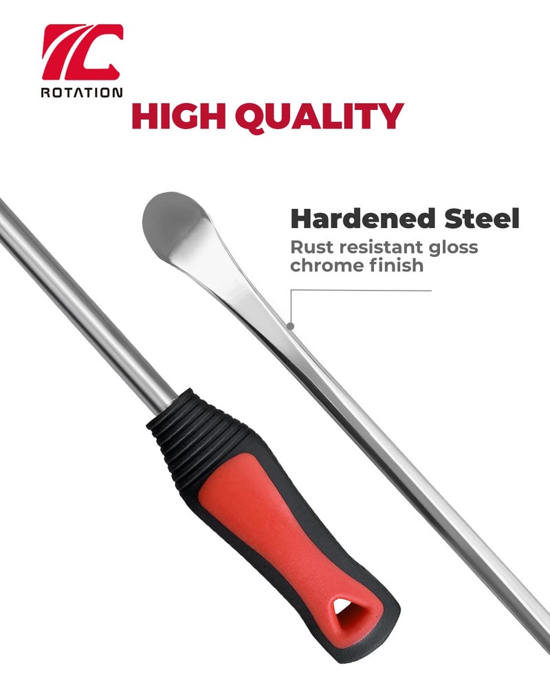 ROTATION 11.5 inch Steel Tire Spoon Lever Iron Tool Kit, Professional Tire Changing Tool for Motorcycle, Dirt Bike, Lawn Mower, 3 pcs Tire Spoons, 2 Rim Protector | 5-Piece Set - Image 2