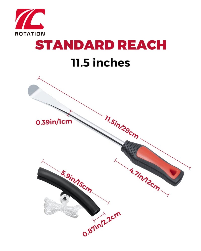 ROTATION 11.5 inch Steel Tire Spoon Lever Iron Tool Kit, Professional Tire Changing Tool for Motorcycle, Dirt Bike, Lawn Mower, 3 pcs Tire Spoons, 2 Rim Protector | 5-Piece Set - Image 4