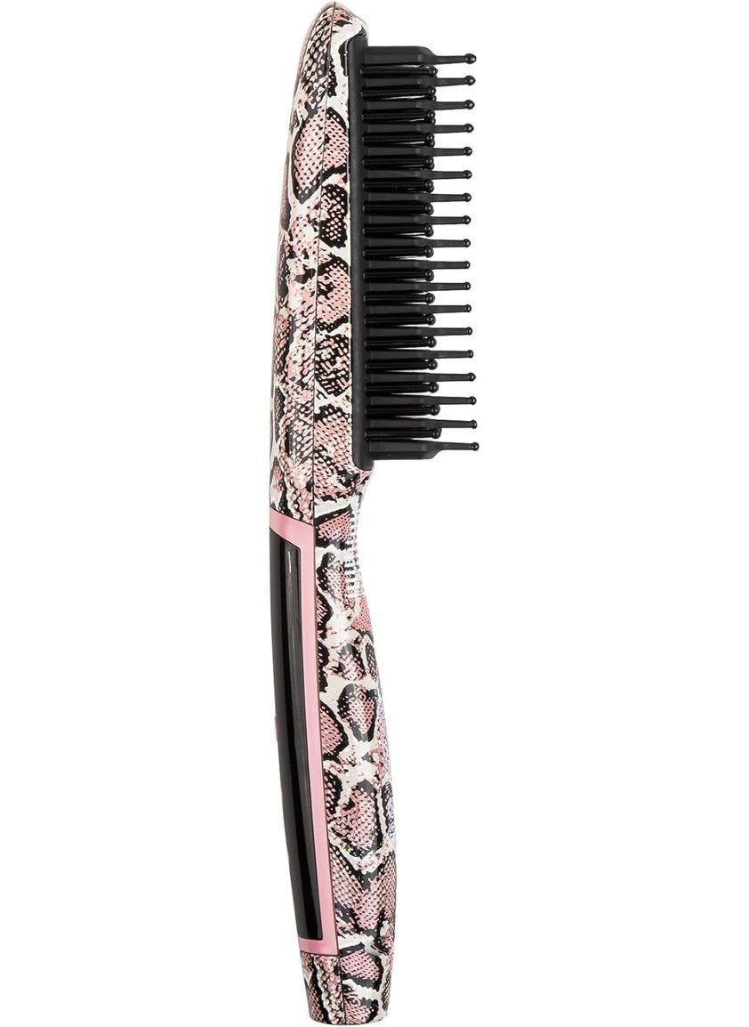 Calista Calista Triangl Pro Heated Detailer Brush Smoothing AntiFrizz Professional Heat Styling Brush BurnFree Firm Bristles Ionic and Ceramic Technology 5 Heat Settings 11 Snakeskin 