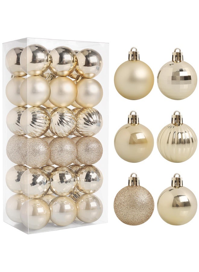 تشيلور زينة عيد الميلاد، 36 كرة، 1.57 بوصة، زينة كرات عيد الميلاد بلون الشمبانيا للحفلات، والعطلات، وحفلات الزفاف، والذكرى السنوية، والهالوين، وكرات شجرة عيد الميلاد مع حلقة تعليق لتزيين حفلات الأعياد. - Image 1
