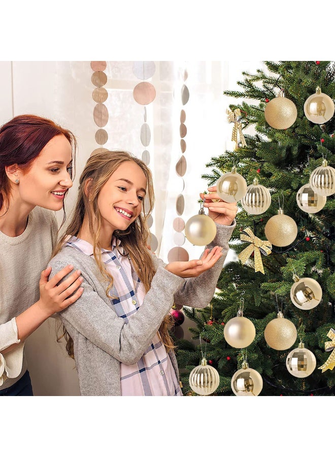 تشيلور زينة عيد الميلاد، 36 كرة، 1.57 بوصة، زينة كرات عيد الميلاد بلون الشمبانيا للحفلات، والعطلات، وحفلات الزفاف، والذكرى السنوية، والهالوين، وكرات شجرة عيد الميلاد مع حلقة تعليق لتزيين حفلات الأعياد. - Image 5
