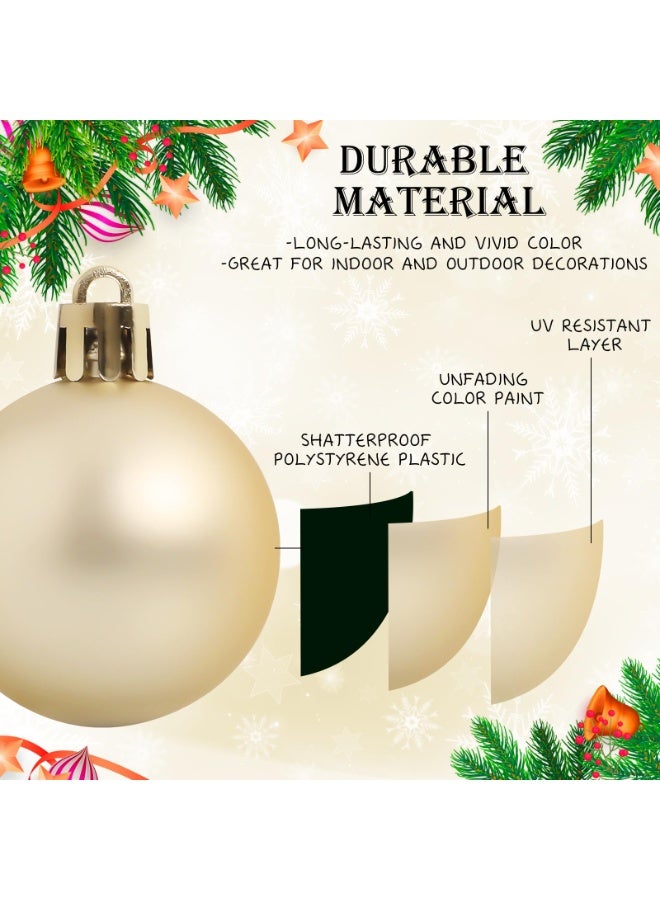 تشيلور زينة عيد الميلاد، 36 كرة، 1.57 بوصة، زينة كرات عيد الميلاد بلون الشمبانيا للحفلات، والعطلات، وحفلات الزفاف، والذكرى السنوية، والهالوين، وكرات شجرة عيد الميلاد مع حلقة تعليق لتزيين حفلات الأعياد. - Image 3