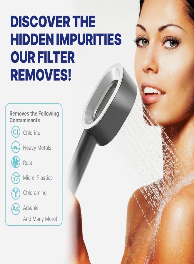 NU Aqua Handheld Filtered Shower Head - Black - High Pressure Shower Filter Protects Hair and Skin - Reduces Hair Shedding, Dandruff, and Dry Skin - Soft Brush Head and Foaming Sponge Exfoliator - Image 3