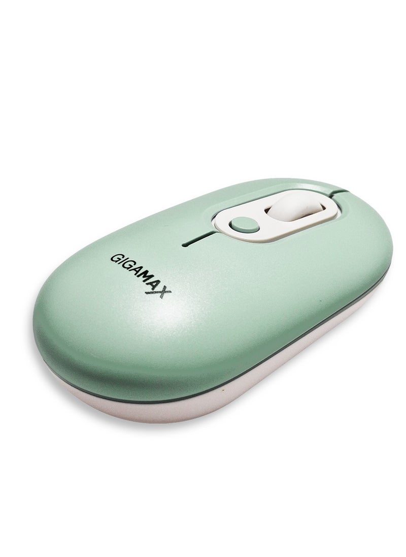 Gigamax - Wireless Desk office Mouse, G-1300, 1600 DPI Wired/Wireless Functional Mouse with 3 Modes Connectivity, Bluetooth and 2.4G Wireless, 4 Macro Buttons, Long Lasting Rechargeable Battery Capacity and for PC/Mac/Laptop, Green - Image 1