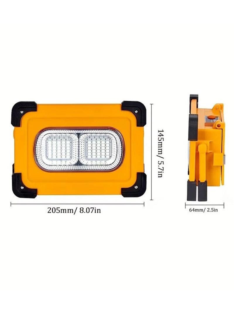 Happy Light - A portable solar flashlight of very high quality, battery 8000 mAh, 4 light levels, red/blue emergency flashlight. easy to carry by hand, hang, has a magnets on the base, you can charge mobile. - Image 1