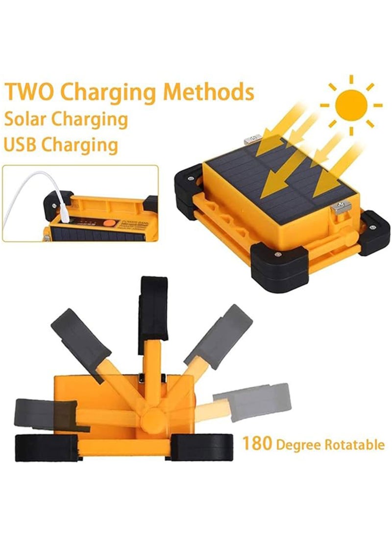 Happy Light - A portable solar flashlight of very high quality, battery 8000 mAh, 4 light levels, red/blue emergency flashlight. easy to carry by hand, hang, has a magnets on the base, you can charge mobile. - Image 1