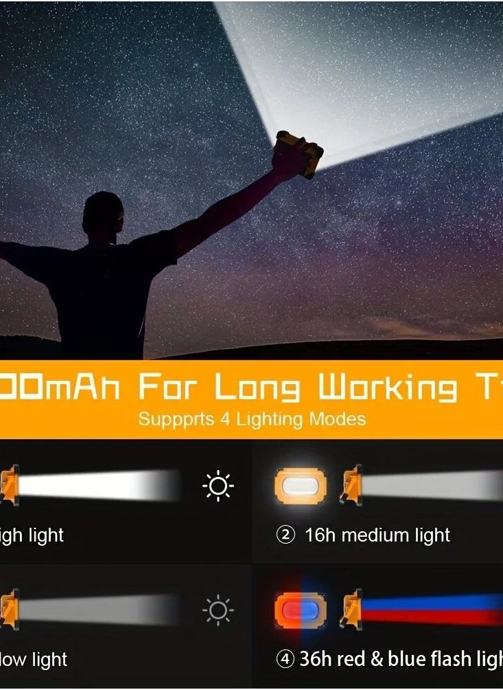 Happy Light - A portable solar flashlight of very high quality, battery 8000 mAh, 4 light levels, red/blue emergency flashlight. easy to carry by hand, hang, has a magnets on the base, you can charge mobile. - Image 1