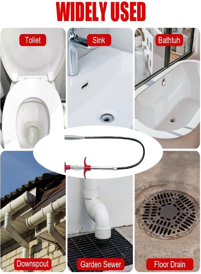 Drain Snake Hair Drain Clog Remover Tool - Flexible Gripping Claw Pickup Reach Tool with 4 Claws for Trash Pickup, Home and Kitchen Sinks, Drains, Toilets (34 Inch)  - Image 2