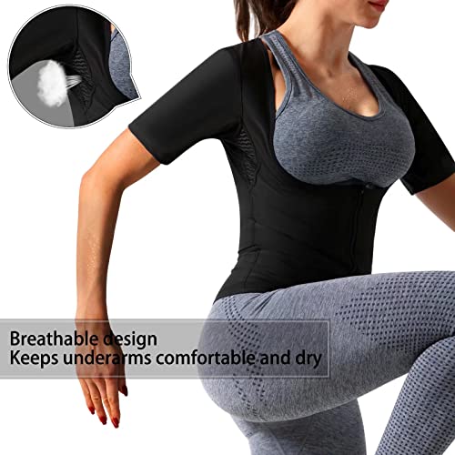 DYUAI Sauna Shirt for Women Sauna Suit for Women Waist Trainer Sauna Sweat Vest Workout Body Shaper Zipper(6005-01-L) - Image 5