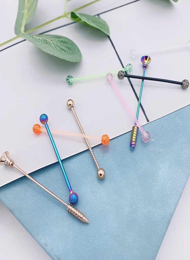 EVELICAL 30Pcs 14G Stainless Steel Industrial Barbell Earrings for Women Men Cartilage Helix Body Piercing Jewelry 38mm 1&1/2 Inch Piercing Bar, 1.5 inches, Stainless Steel, no gemstone - Image 5
