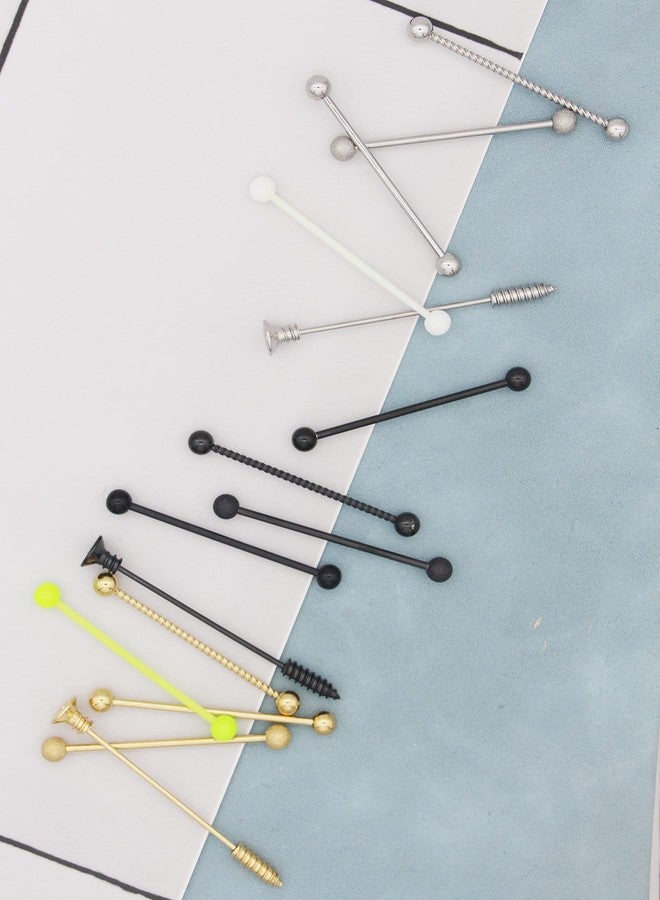 EVELICAL 30Pcs 14G Stainless Steel Industrial Barbell Earrings for Women Men Cartilage Helix Body Piercing Jewelry 38mm 1&1/2 Inch Piercing Bar, 1.5 inches, Stainless Steel, no gemstone - Image 3