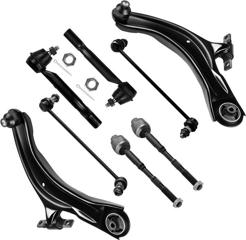 SCITOO 8pcs Front Suspension Kit Lower Control Arm with Ball Joints Outer Inner Tie Rod Ends Sway Bar Links for 2008-2013 for Nissan Rogue 2014-2015 for Nissan Rogue Select - Image 1
