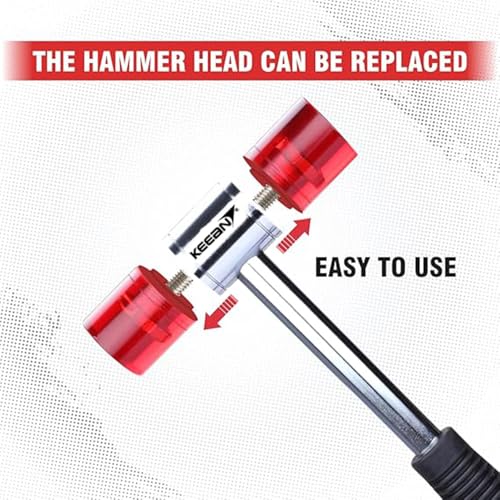 KEEAN 20 MM Soft Faced Acetate Mallet Industrial Hammer Non Slip Rubber Grip Bending Forming Metal Tile Fitting Wood Work Professional - Image 4
