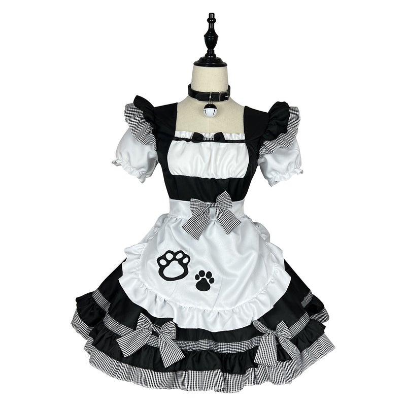 New Catwoman Maid Clothes Cosplay Plus Size Women Japanese Style Cute Maid Black And White Classic Maid - Image 5